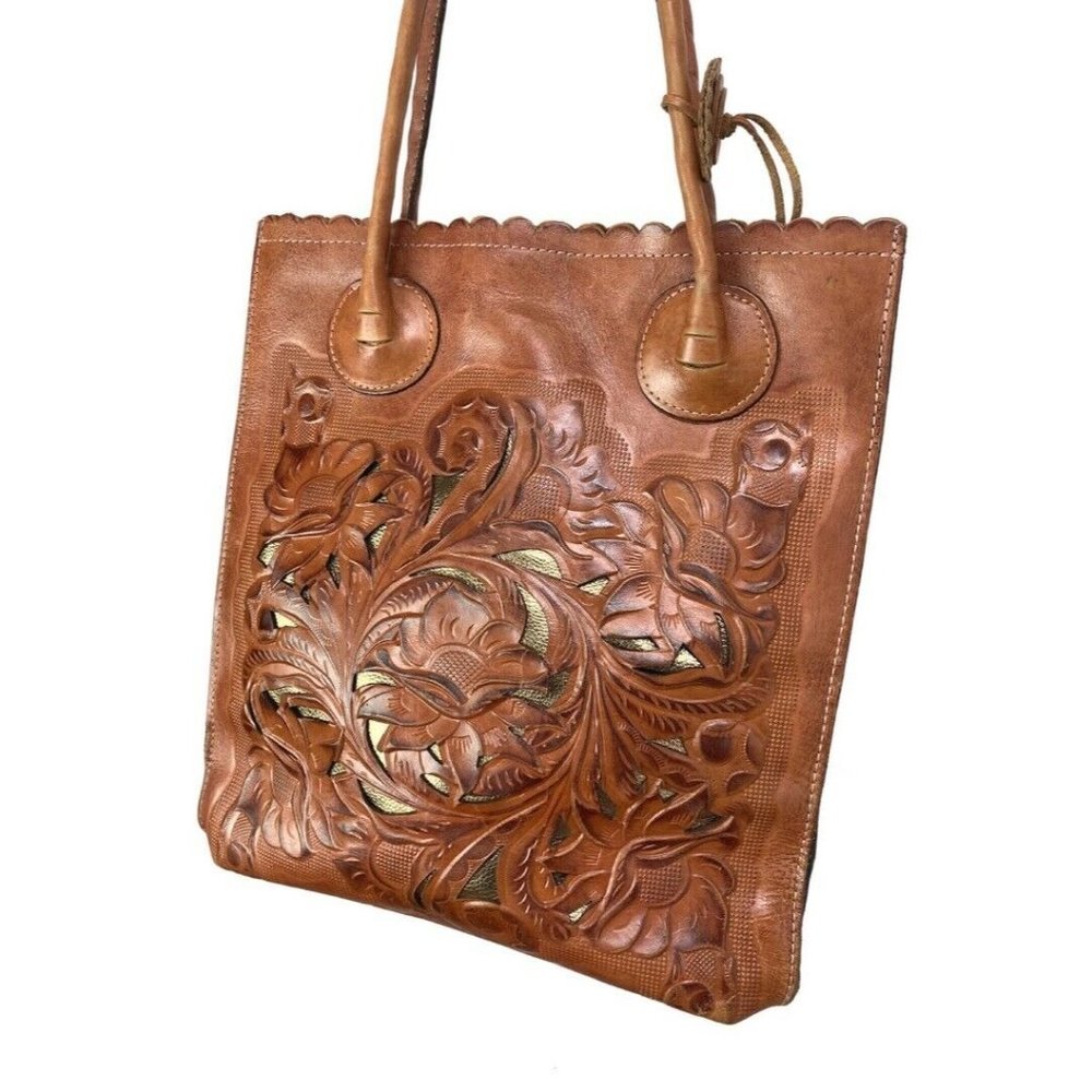 Patrisha Nash brown cutout leather tote bag Large